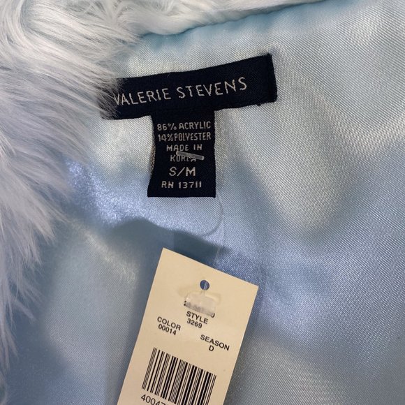 Comfy Blue Faux Fur Y2k 90s Fashion Valerie Stevens Winter Vest Coat - Picture 9 of 10